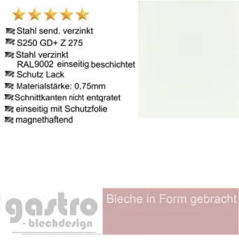 Preview: Detailansicht Oberfläche glatt einseitig RAL 9006 Nasslack 